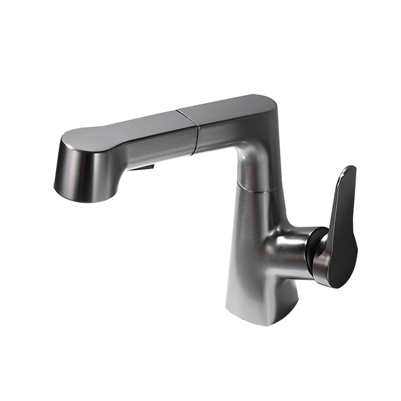 BowLift | Bathroom vessel faucet high arc three-way spout single-handle faucet with pull-out sprayer