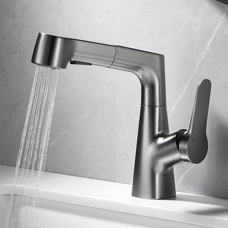 BowLift | Bathroom vessel faucet high arc three-way spout single-handle faucet with pull-out sprayer