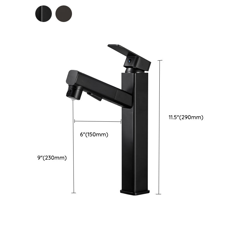 BowLift | Bathroom vessel faucet high arc three-way spout single-handle faucet with pull-out sprayer