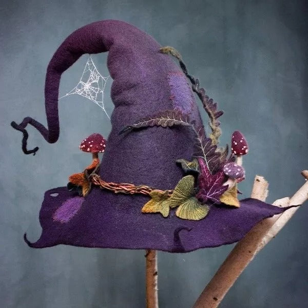 BowLift | HexaHat – Handmade Felt Witch Hat made of Merino Wool & Silk Chiffon