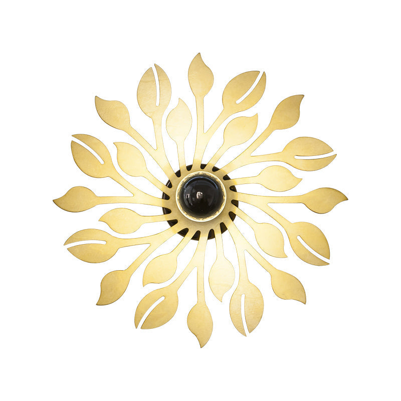 BowLift | Wooden floral wall lamp wall light simple style 1 head beige wall light for bedroom
