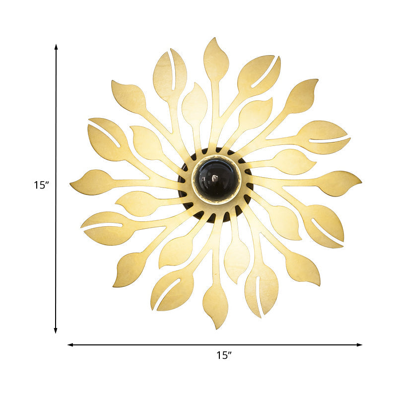 BowLift | Wooden floral wall lamp wall light simple style 1 head beige wall light for bedroom