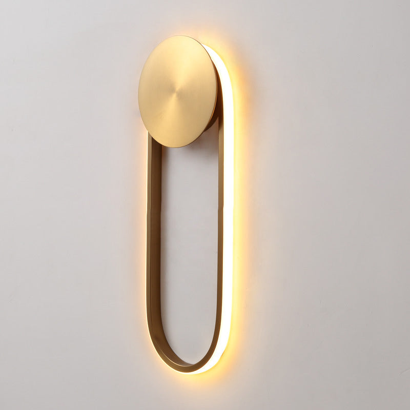 BowLift | Brass Arch Shape Wall Light Postmodern LED Metal Wall Mounted Lamp for Bedroom