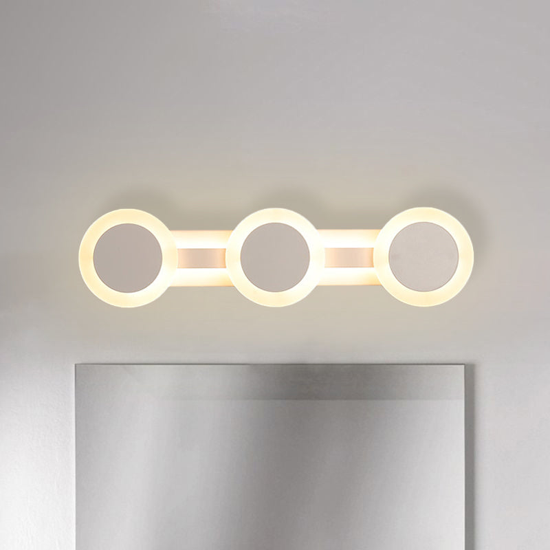 BowLift | White Linear Vanity Light Modernist 16"/23.5" L 3/4 Lights LED Acrylic Wall Light Lamp in Warm/White Light