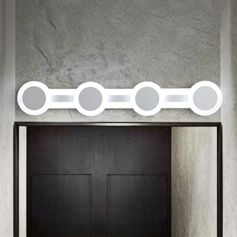 BowLift | White Linear Vanity Light Modernist 16"/23.5" L 3/4 Lights LED Acrylic Wall Light Lamp in Warm/White Light