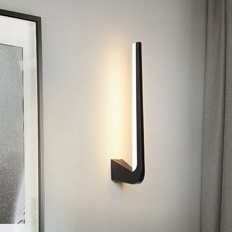 BowLift | Black Finish Linear Wall Lamp Simplicity LED Acrylic Wall Lighting Ideas in Warm/White Light for Living Room