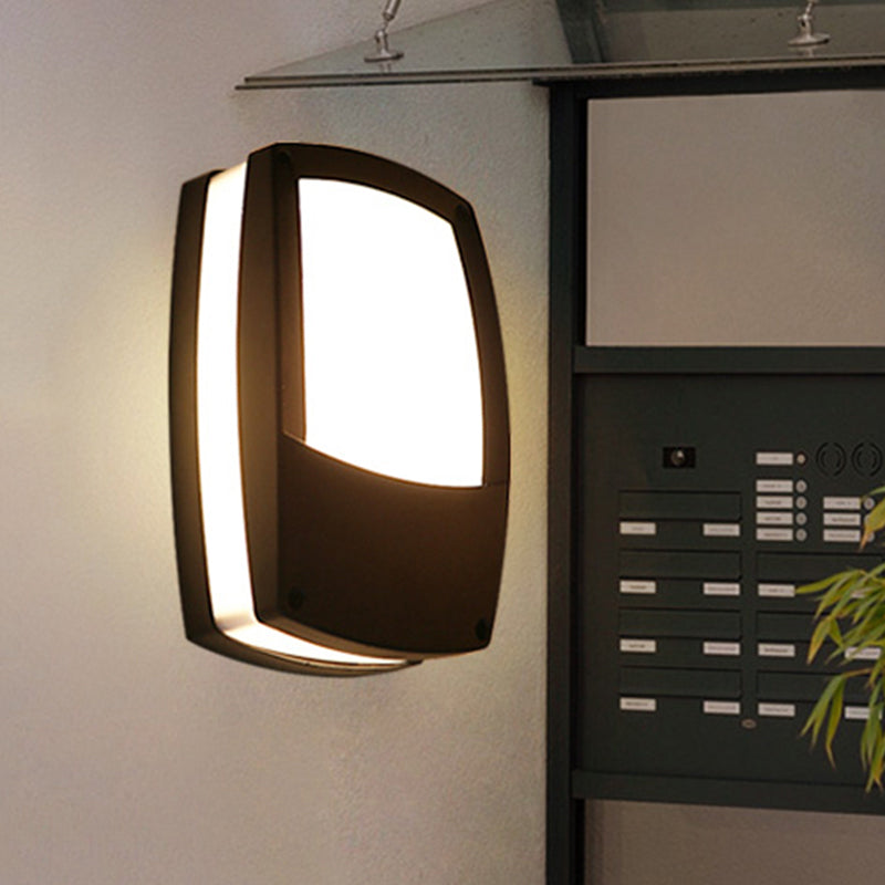 BowLift | Black Rectangular Wall Light Contemporary LED Acrylic Wall Mount Light for Outdoor