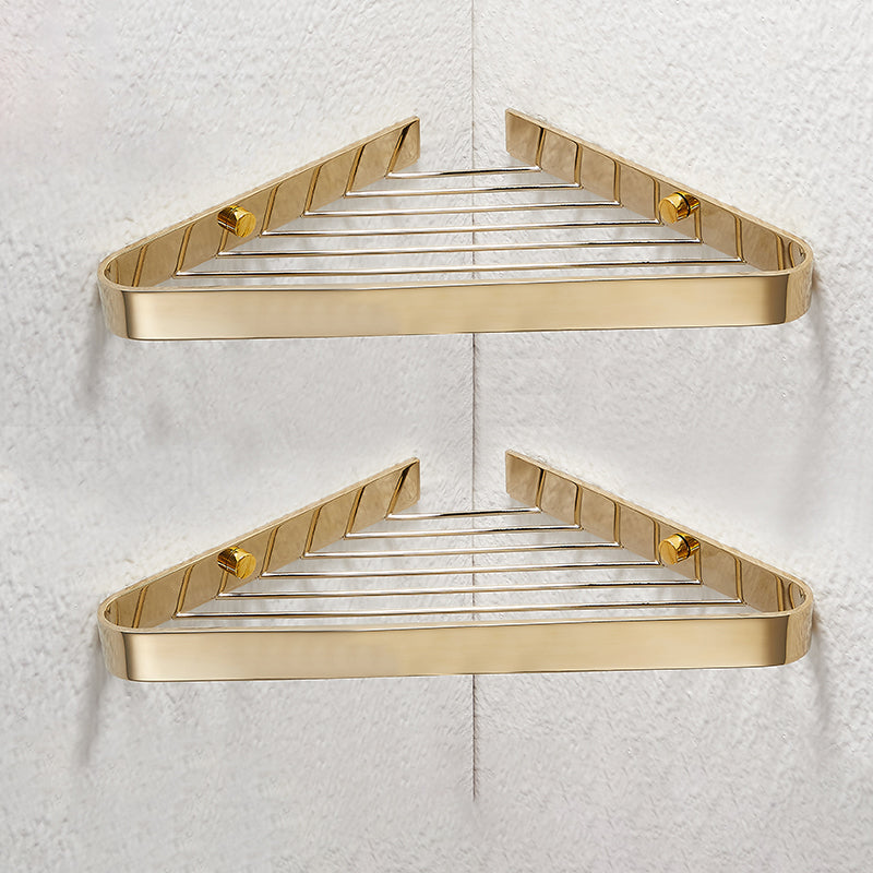 BowLift | 2-piece modern bathroom accessory set, polished chrome/gold, bathroom shelf