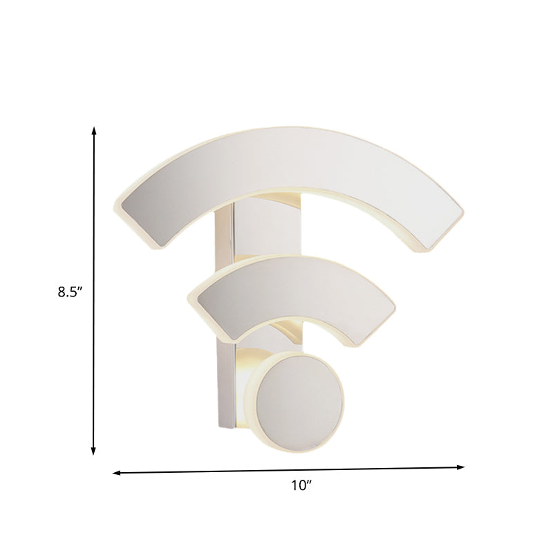 BowLift | Wifi Logo Wall Light Modernist Acrylic LED White Wall Mounted Lamp in Warm/White Light for Bedroom
