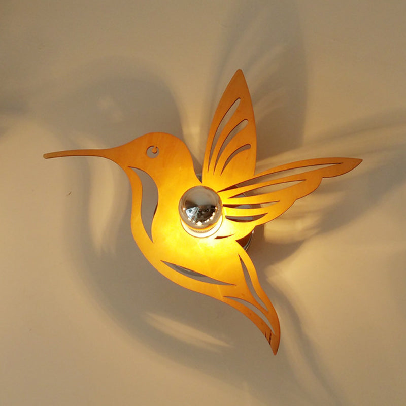 BowLift | Contemporary bird-shaped wall lamp wood 1 bulb bedside wall lamp in beige