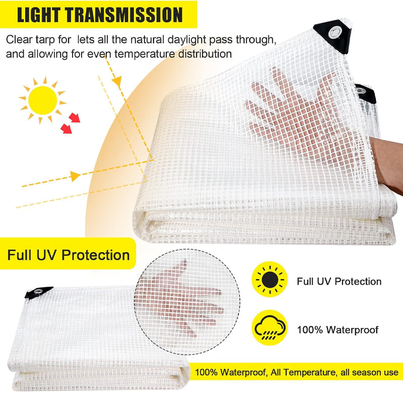 BowLift | 14 Mil 12x20 ft Poly Plastic Tarp Multi-Purpose Waterproof Cover Outdoor UV Resistant Poly Tarp