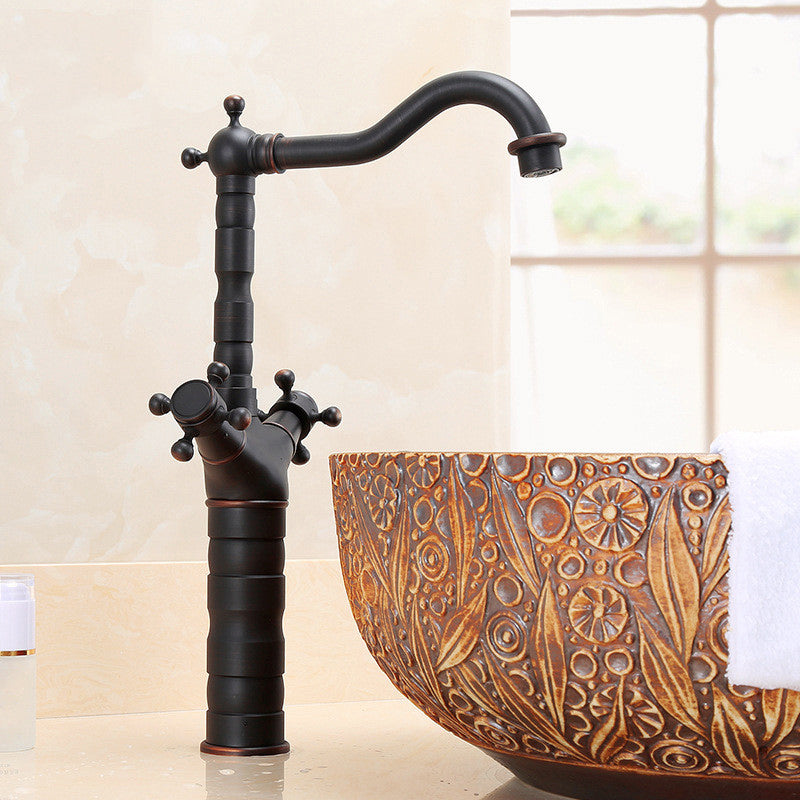 BowLift | Industrial Widespread Bathtub Faucet with Cross Handles Sink Faucet