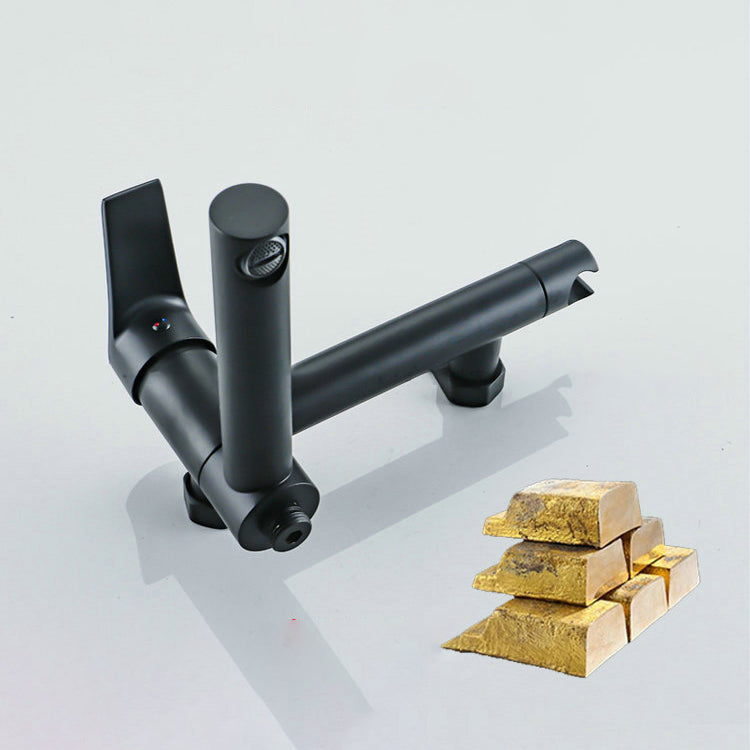 BowLift | Lever Handle Bathtub Faucet Wall Mount Shower Hose Swivel Spout Bathtub Filling with Hand Shower
