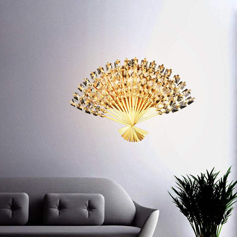 BowLift | Fan-Shape Wall Lamp Lighting Modern Metal 3-Head Gold Finish Wall Mount Lamp Fixture