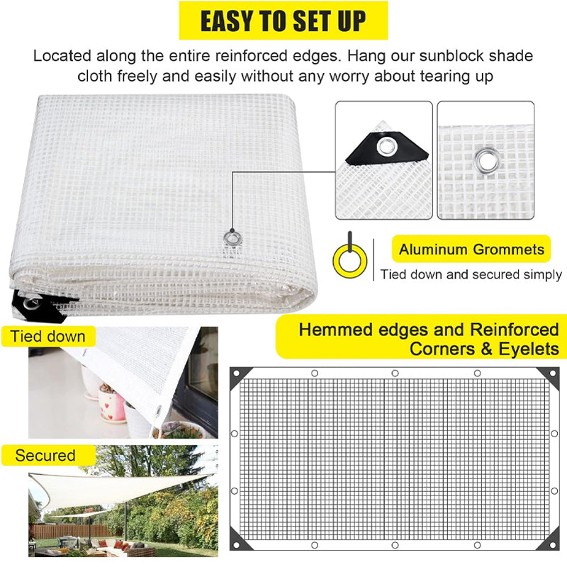 BowLift | 14 Mil Poly Tarp 12x16 ft Clear Greenhouse Tarp UV Resistant Waterproof Poly Tarp with Grommets
