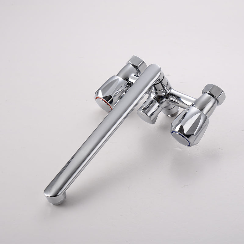 BowLift | Contemporary Bathtub Faucet Trim Chrome Wall-Mounted Swivel Spout with Hand Shower