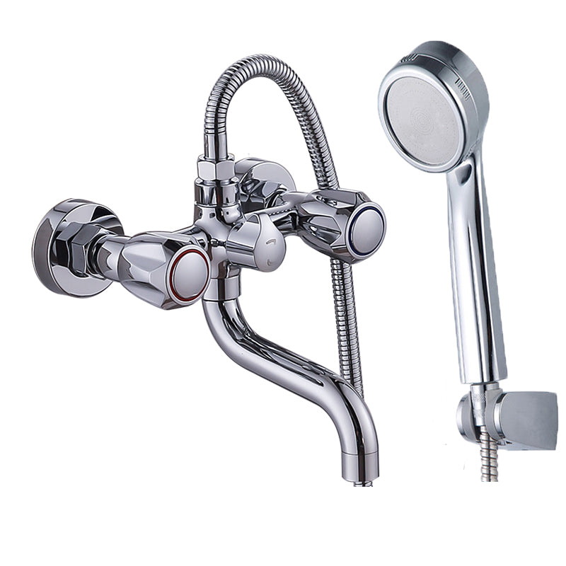 BowLift | Chrome Bathroom Faucet Trim Wall-mounted Swing Faucet with Hand Shower