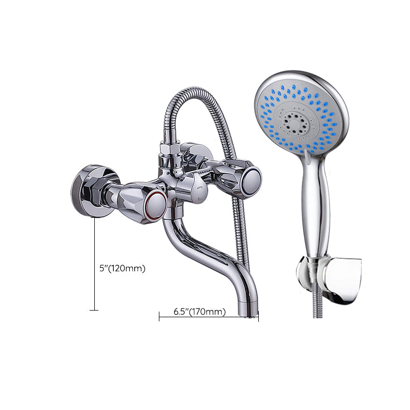 BowLift | Chrome Bathroom Faucet Trim Wall-mounted Swing Faucet with Hand Shower