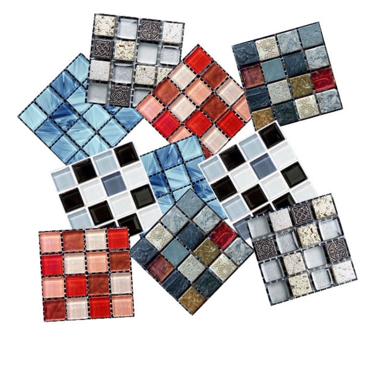 BowLift | Pattern Color Stone Peel and Stick Mosaic Tile Peel and Stick Tiles Set of 20