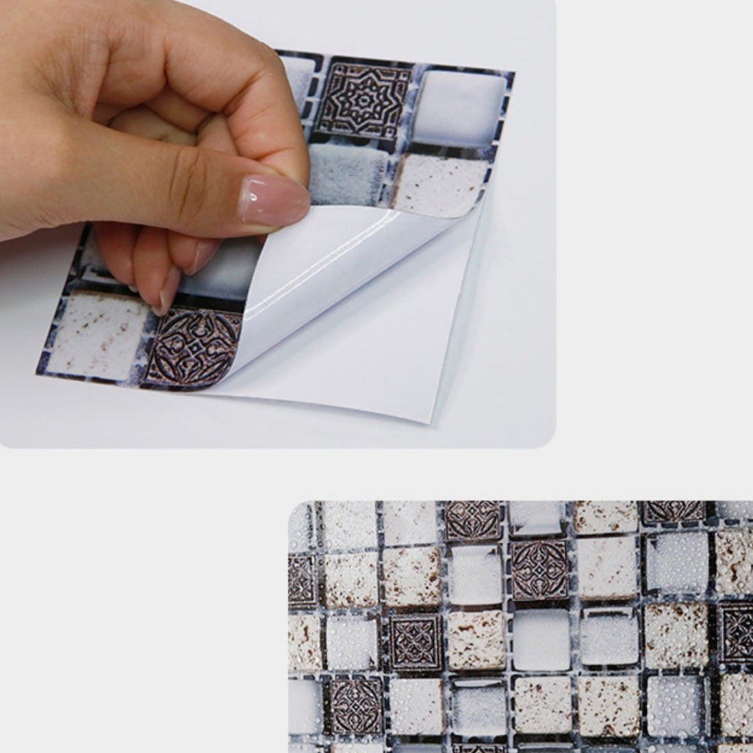 BowLift | Pattern Color Stone Peel and Stick Mosaic Tile Peel and Stick Tiles Set of 20