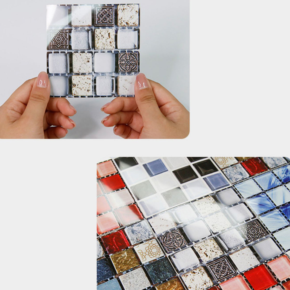 BowLift | Pattern Color Stone Peel and Stick Mosaic Tile Peel and Stick Tiles Set of 20