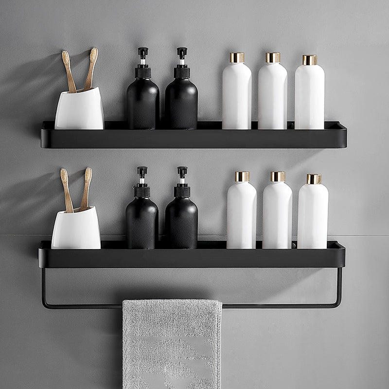 BowLift | Matt Black Bathroom Set Modern 1/2 - Piece Stainless Steel Bathroom Shelf
