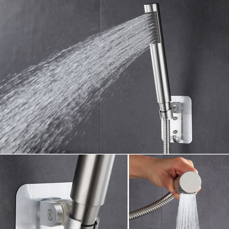 BowLift | Cylindrical Hand Shower with Self-Cleaning Stainless Steel Wall Shower Head