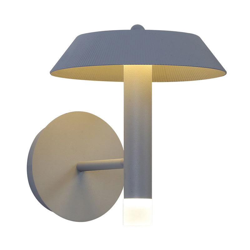 BowLift | Metallic Conical Wall Light Modernist White/Grey LED Wall Mount Lamp for the Bedroom