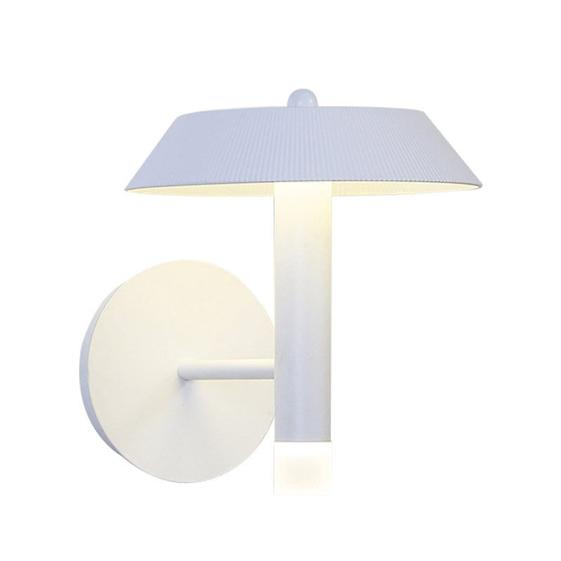 BowLift | Metallic Conical Wall Light Modernist White/Grey LED Wall Mount Lamp for the Bedroom