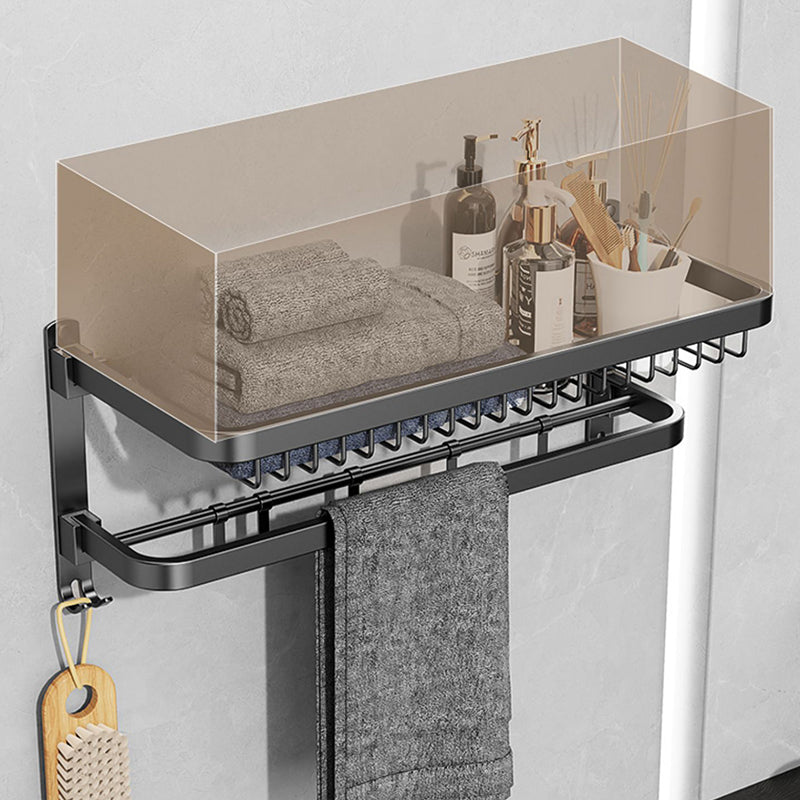BowLift | Minimalist black bathroom accessory set paper holder towel bar bath hardware set