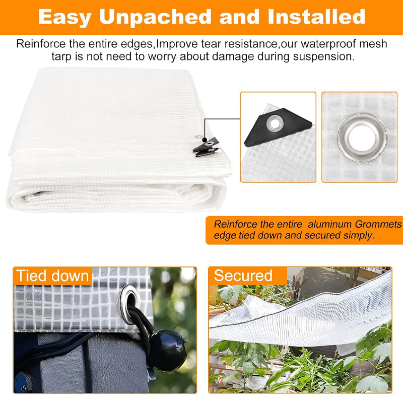BowLift | 16 Mil 20x30 ft Greenhouse Cover Clear Plastic Tarp Heavy Duty Waterproof Poly Tarp Outdoor Tarpaulin