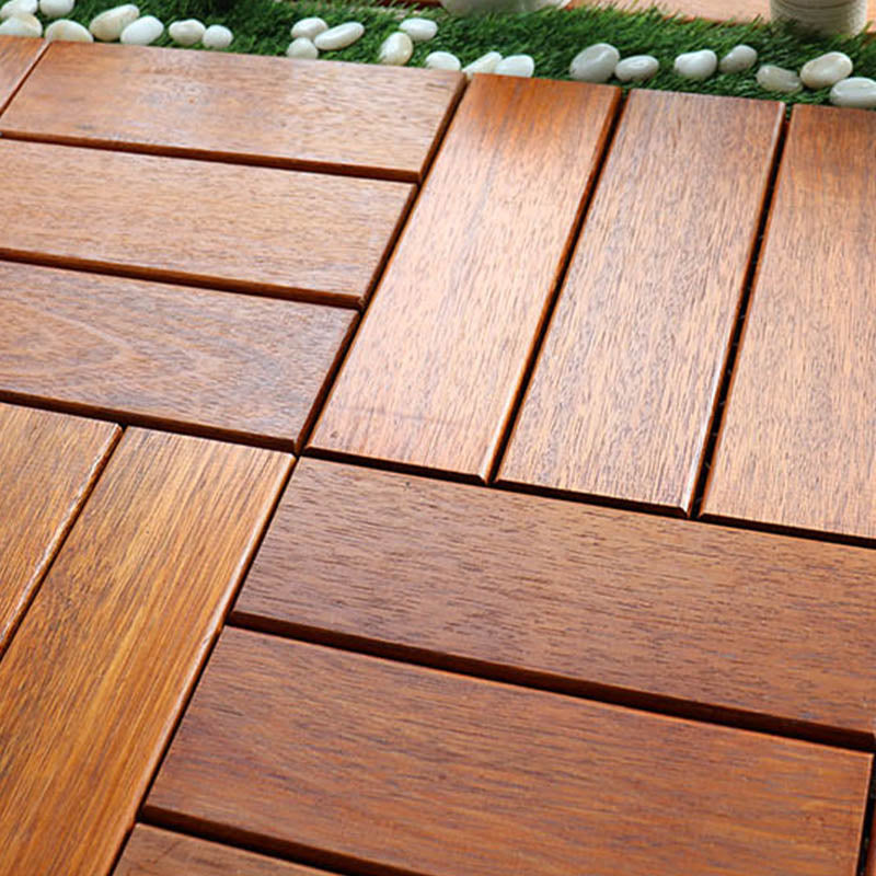 BowLift | Classic wooden deck tiles connecting composite patio tiles