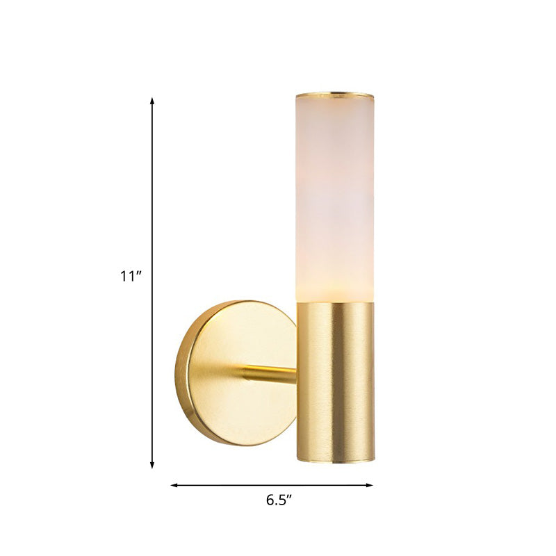 BowLift | Frosted Glass Tube Reading Wall Lighting Post Modern 1 Light Gold LED Wall Lamp