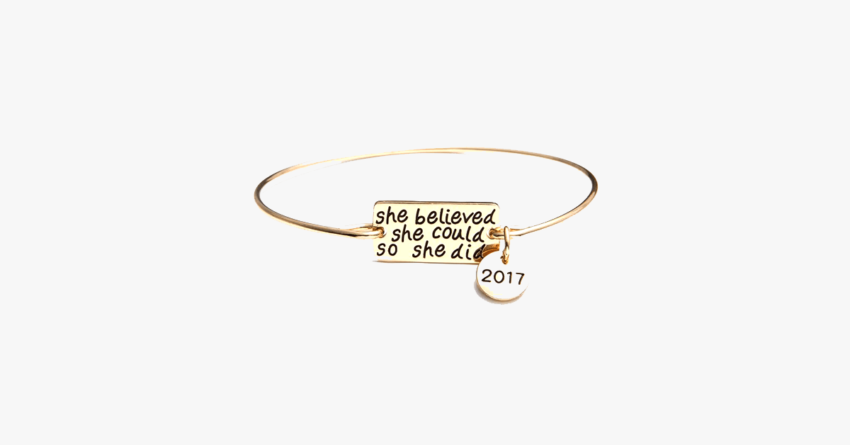 BowLift | She believed she could, so she did bracelet with 2017 charm