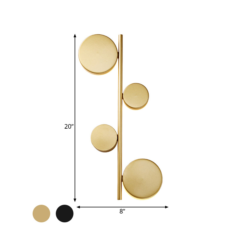 BowLift | Black/Gold Finish Vertical Linear Wall Light Post-Modern 3 Heads Metal LED Wall Lamp Light