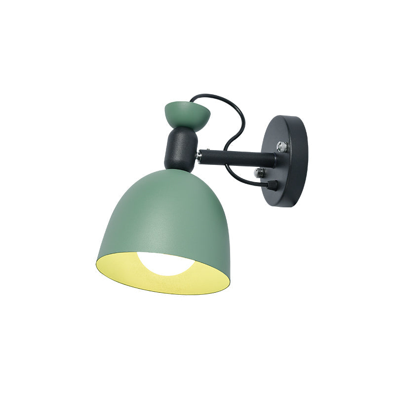 BowLift | 1 Light Wall Lamp Nordic Style Dome Shade Metal Wall Lamp in Black/White for Bedroom