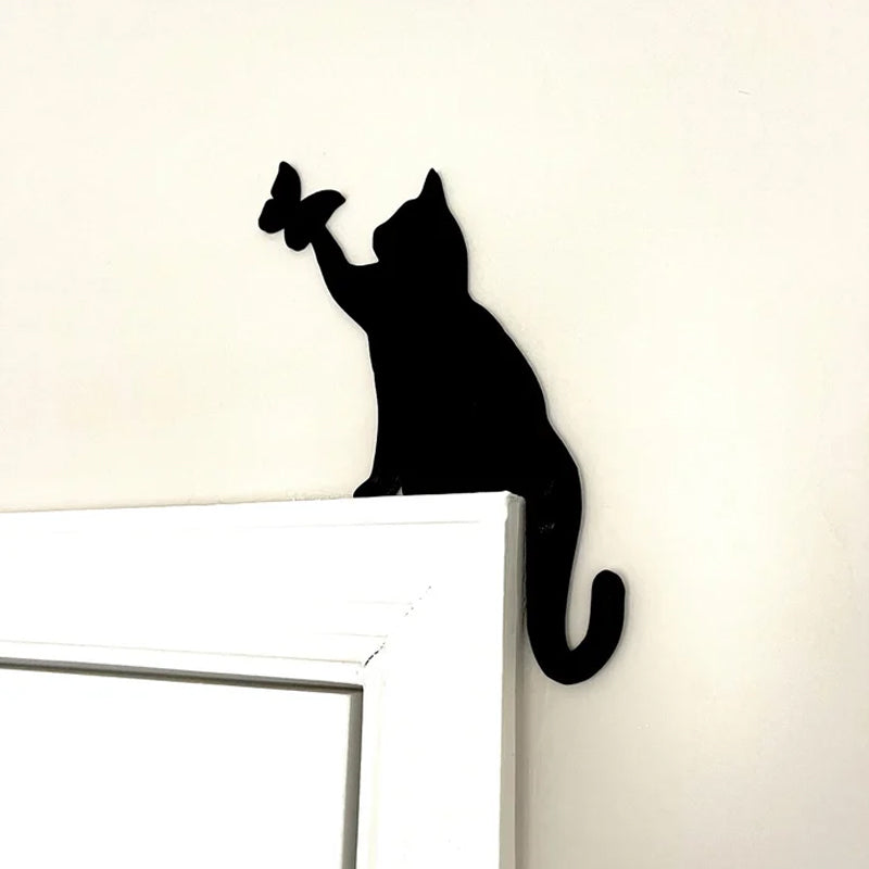 BowLift | Black Cat Door Corner Sign Decoration