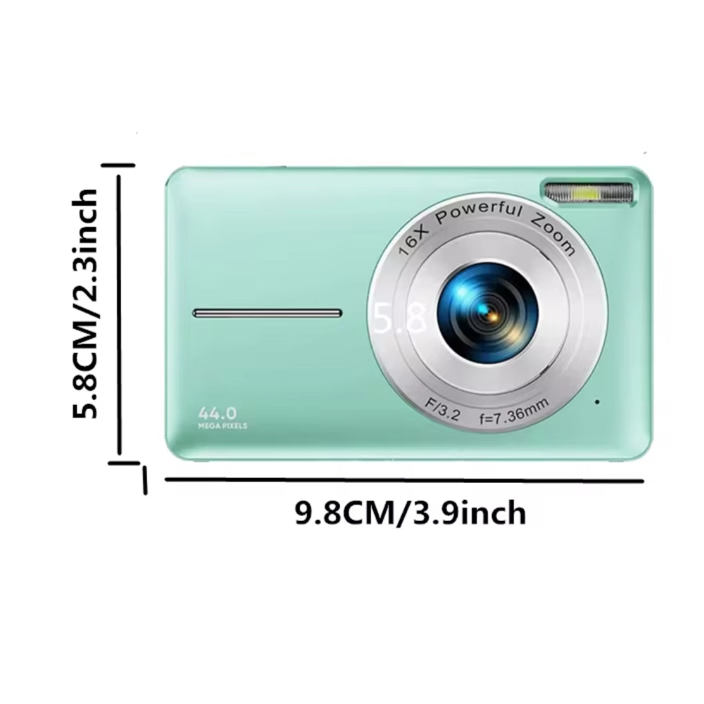 BowLift | Portable Digital Camera 1080P 44MP with 16X Zoom – Compact Vlogging Camera with LCD Screen, Rechargeable, Perfect for Teens and Students