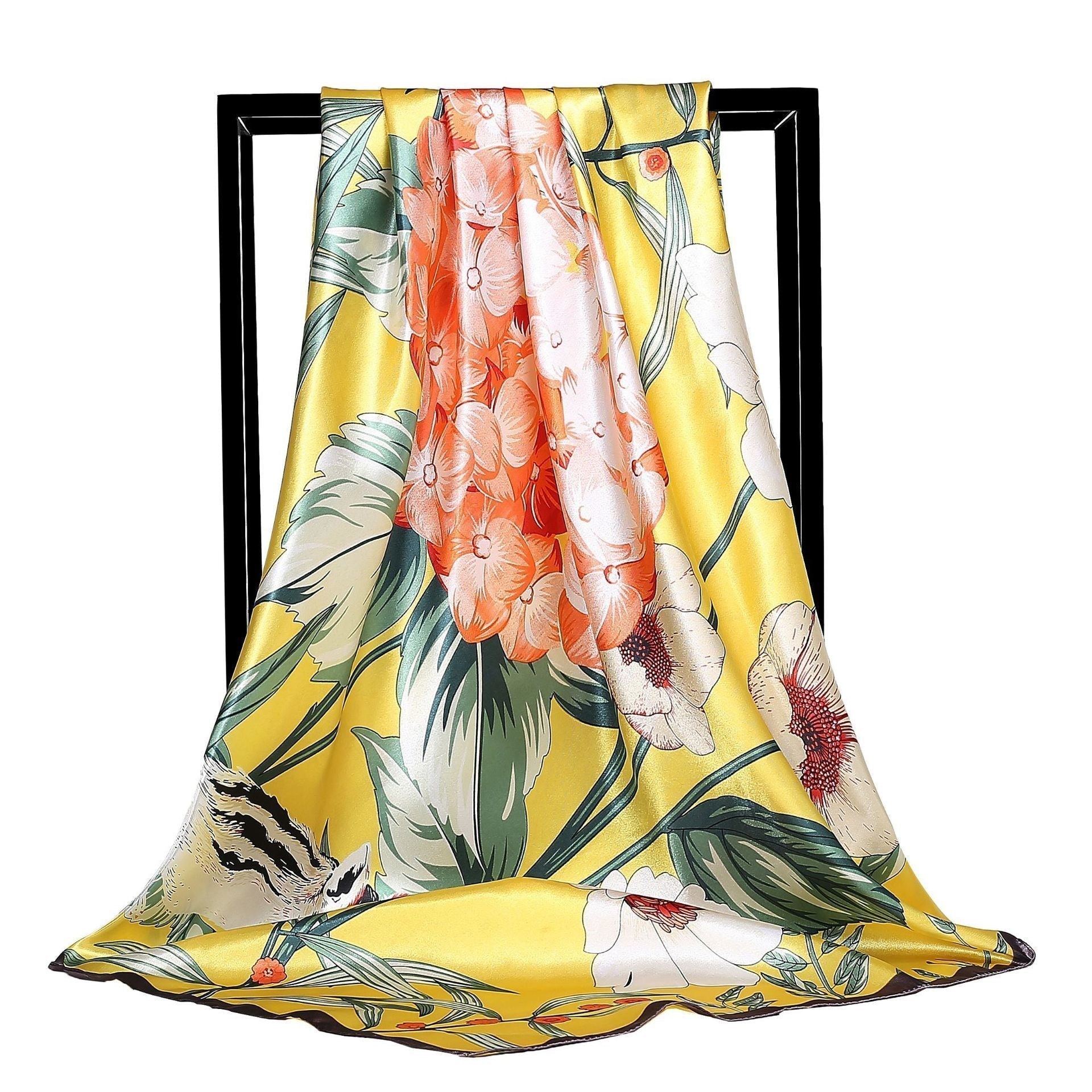 BowLift | Large square scarf Simulation silk scarf All-match scarf Scarf
