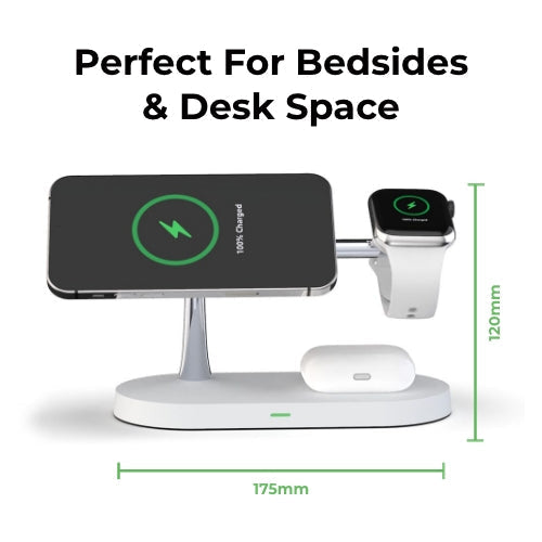 BowLift | 4-in-1 Wireless Charging Station - Magnetic Qi Charger for Phone, Watch & Earbuds