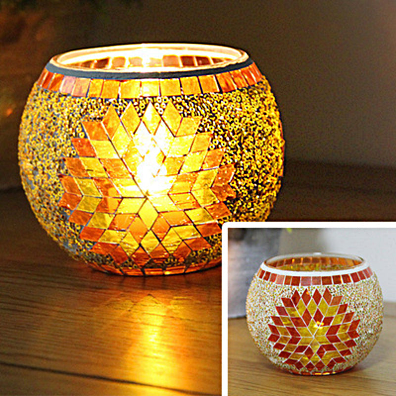BowLift | European Retro Glass Mosaic Tealight Holder