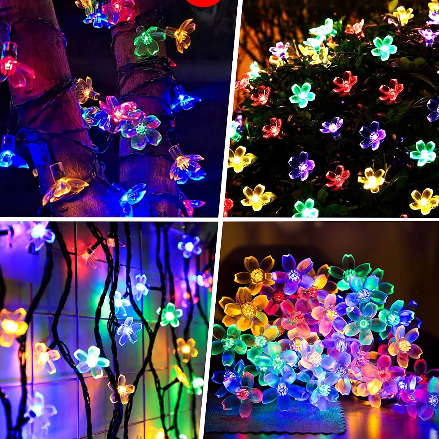 BowLift | LED Solar Sakura String Lights Waterproof Outdoor Fairy Flower Lights