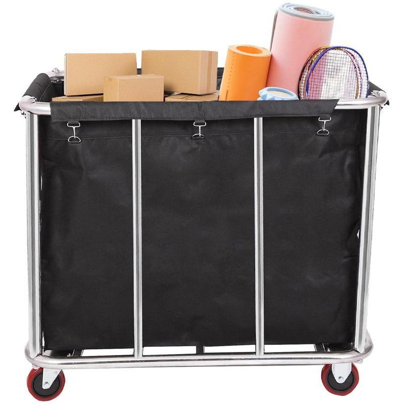 BowLift | 12 Bushel Stainless Steel Basket Truck 260 lbs Laundry Cart for Laundry Organizer and Storage