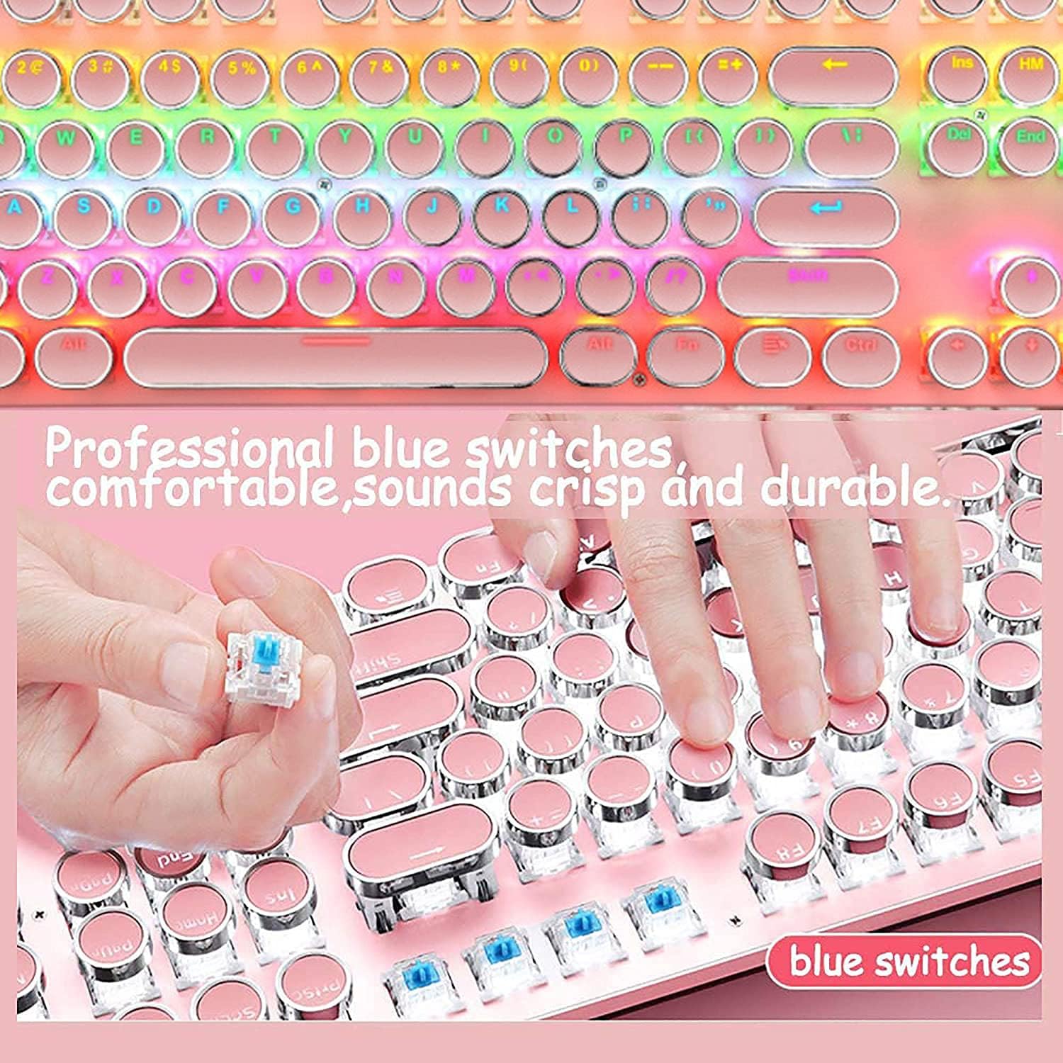 BowLift | 87-Key Mechanical Gaming Keyboard RGB Backlit Blue Switch