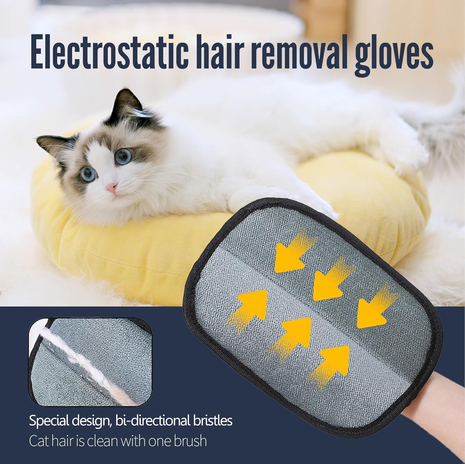 BowLift | FurEase – Pet Hair Removal Glove for All Coat Types | Gentle Grooming & Shedding Solution