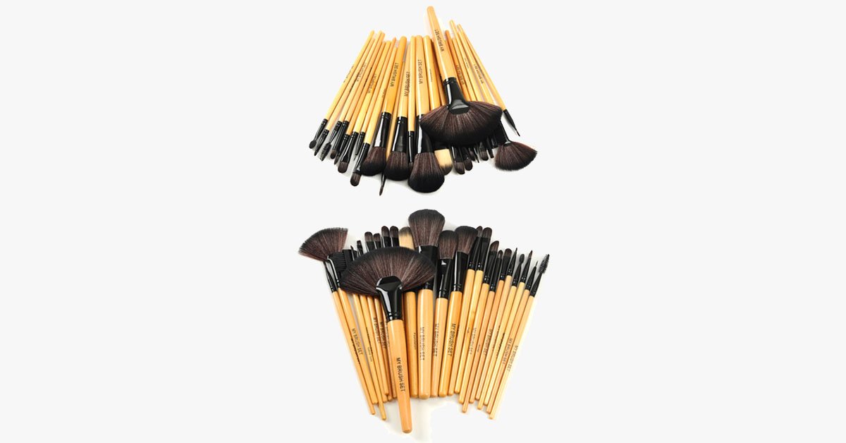 BowLift | Deluxe Brush Set 24-Piece with Wooden Handle