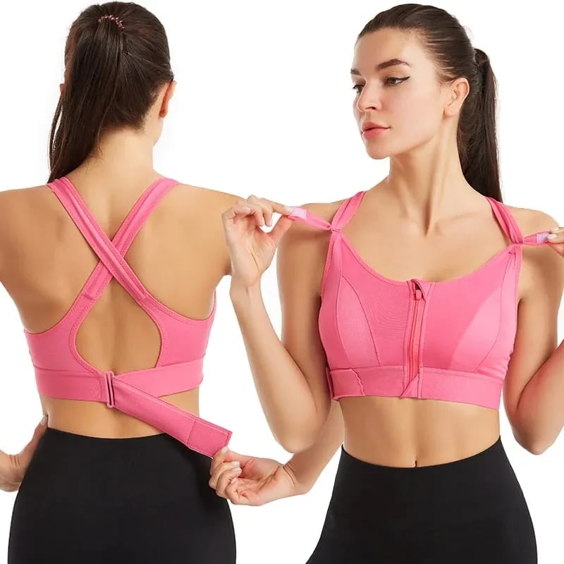 BowLift | Wireless Support Super Tight Impact Resistant Zip Sports Bra