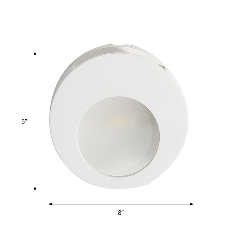 BowLift | Gypsum Round Wall Sconces Lamp Modern 1 Light LED Wall Lighting in White for Living Room