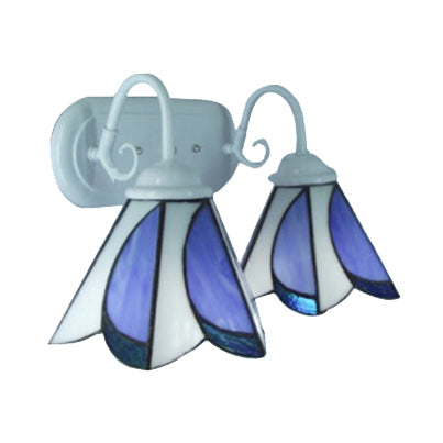 BowLift | Conical Wall-Mounted Light with Floral Pattern Vintage 2 Light Wall Sconce in White