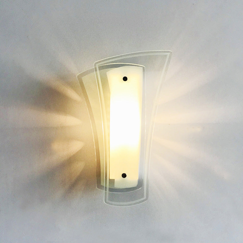 BowLift | Geometric Living Room Wall Light Lamp Clear Glass 1 Light Modern Wall Mount Light